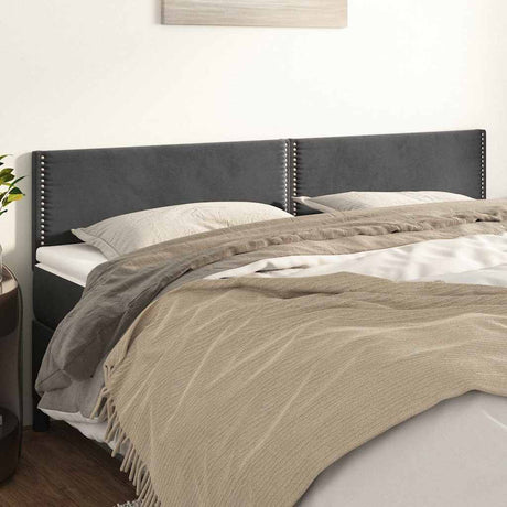 Vidaxl hoofdborden 180x5x78 88 cm fluweel donkergrijs
