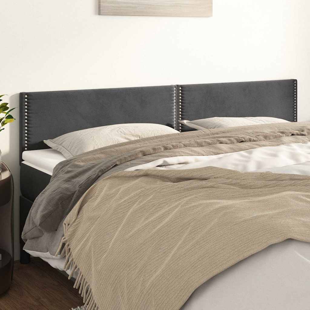 Vidaxl hoofdborden 200x5x78 88 cm fluweel donkergrijs