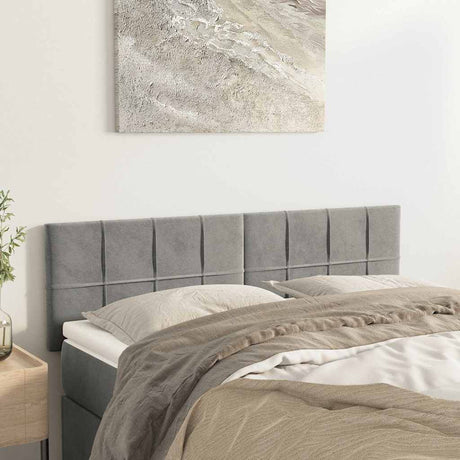 Vidaxl hoofdborden 144x5x78 88 cm fluweel lichtgrijs