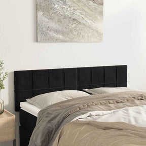 Vidaxl hoofdborden 144x5x78 88 cm fluweel zwart