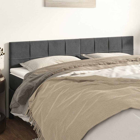 Vidaxl hoofdborden 160x5x78 88 cm fluweel donkergrijs