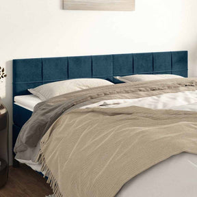 Vidaxl hoofdborden 160x5x78 88 cm fluweel donkerblauw