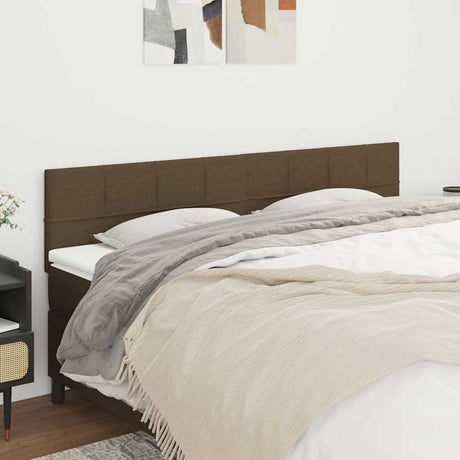 Vidaxl hoofdborden 200x5x78 88 cm stof donkerbruin