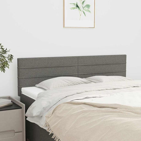 Vidaxl hoofdborden 144x5x78 88 cm stof donkergrijs