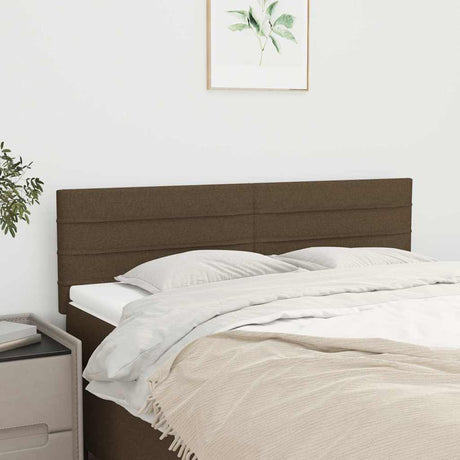 Vidaxl hoofdborden 144x5x78 88 cm stof donkerbruin