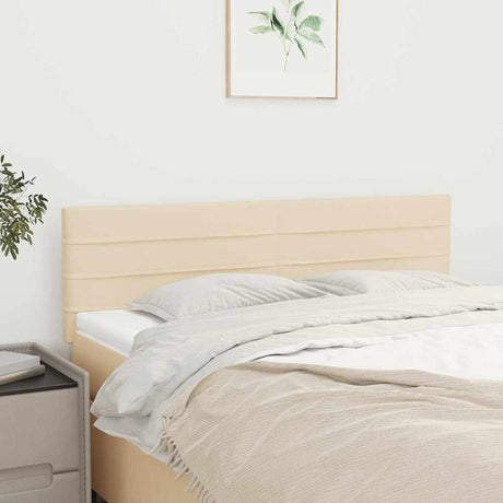 Vidaxl hoofdborden 144x5x78 88 cm stof crèmekleurig