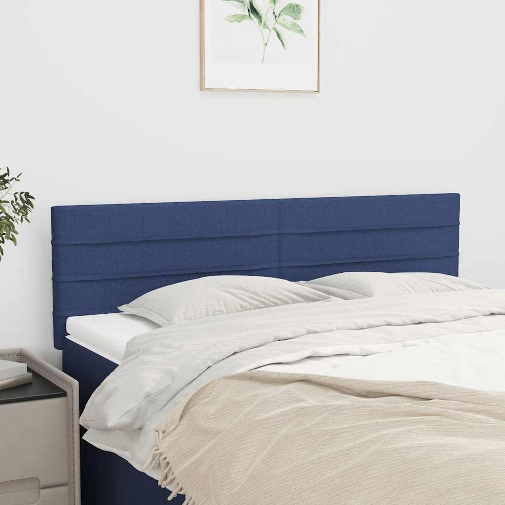 Vidaxl hoofdborden 144x5x78 88 cm stof blauw