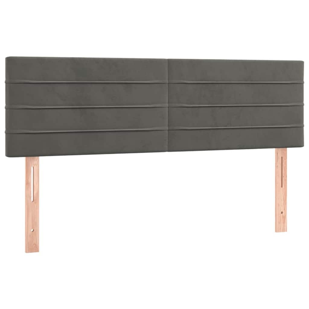 Vidaxl hoofdborden 144x5x78 88 cm fluweel donkergrijs