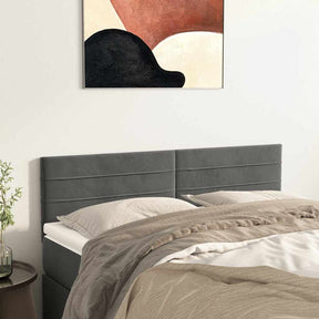 Vidaxl hoofdborden 144x5x78 88 cm fluweel donkergrijs