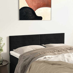 Vidaxl hoofdborden 144x5x78 88 cm fluweel zwart