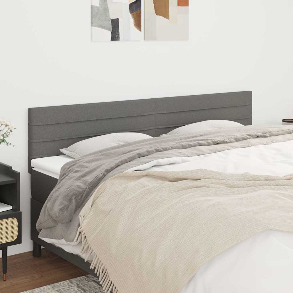Vidaxl hoofdborden 160x5x78 88 cm stof donkergrijs