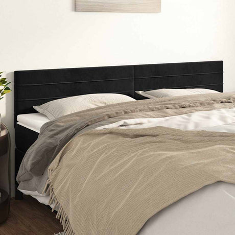 Vidaxl hoofdborden 180x5x78 88 cm fluweel zwart