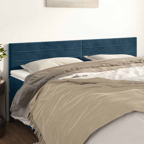 Vidaxl hoofdborden 180x5x78 88 cm fluweel donkerblauw