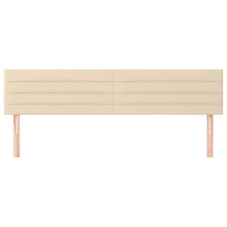 Vidaxl hoofdborden 200x5x78 88 cm stof crèmekleurig