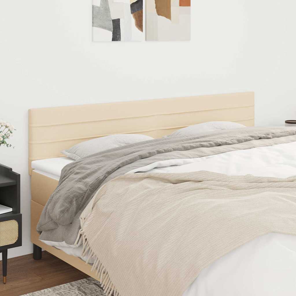 Vidaxl hoofdborden 200x5x78 88 cm stof crèmekleurig