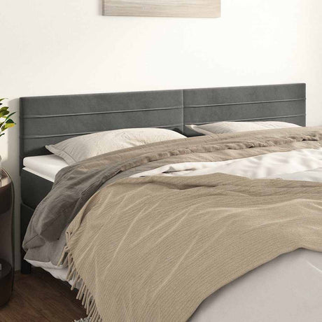 Vidaxl hoofdborden 200x5x78 88 cm fluweel donkergrijs