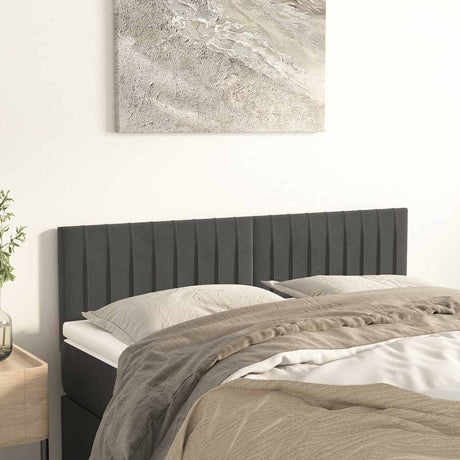 Vidaxl hoofdborden 144x5x78 88 cm fluweel donkergrijs