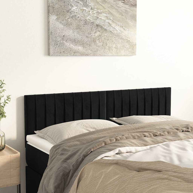 Vidaxl hoofdborden 144x5x78 88 cm fluweel zwart