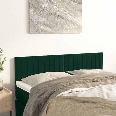 Vidaxl hoofdborden 144x5x78 88 cm fluweel donkergroen