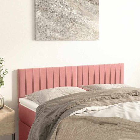 Vidaxl hoofdborden 144x5x78 88 cm fluweel roze