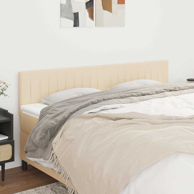 Vidaxl hoofdborden 160x5x78 88 cm stof crèmekleurig
