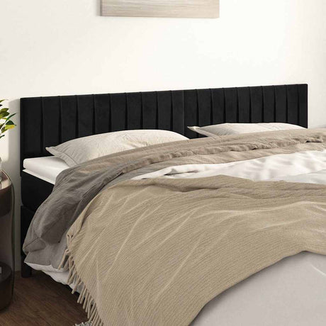 Vidaxl hoofdborden 160x5x78 88 cm fluweel zwart