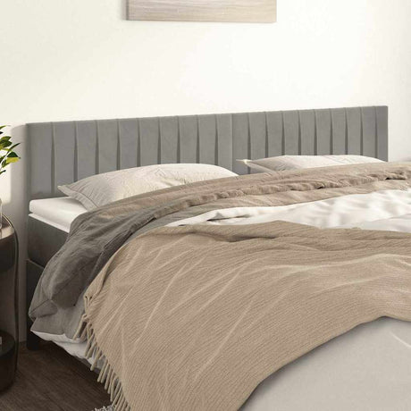 Vidaxl hoofdborden 200x5x78 88 cm fluweel lichtgrijs