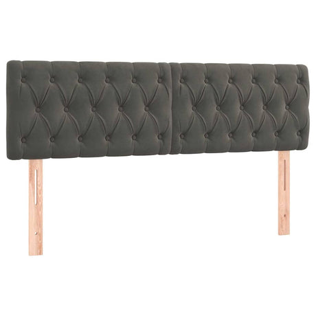 Vidaxl hoofdborden 160x7x78 88 cm fluweel donkergrijs