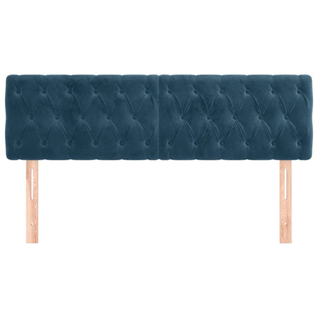 Vidaxl hoofdborden 160x7x78 88 cm fluweel donkerblauw