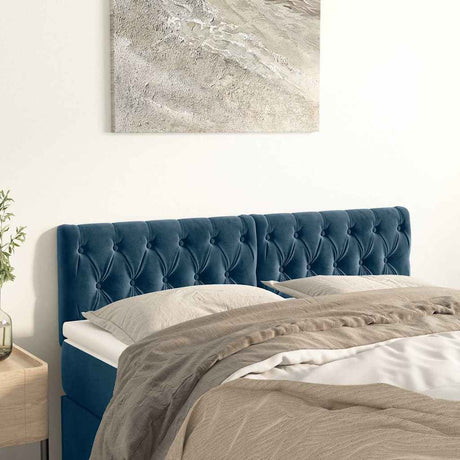 Vidaxl hoofdborden 160x7x78 88 cm fluweel donkerblauw