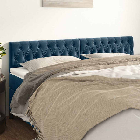 Vidaxl hoofdborden 200x7x78 88 cm fluweel donkerblauw