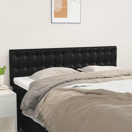 Vidaxl hoofdborden 144x5x78 88 cm kunstleer zwart