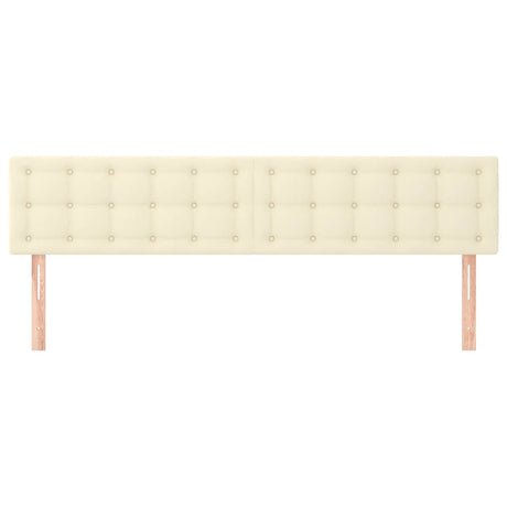 Vidaxl hoofdborden 160x5x78 88 cm kunstleer crèmekleurig