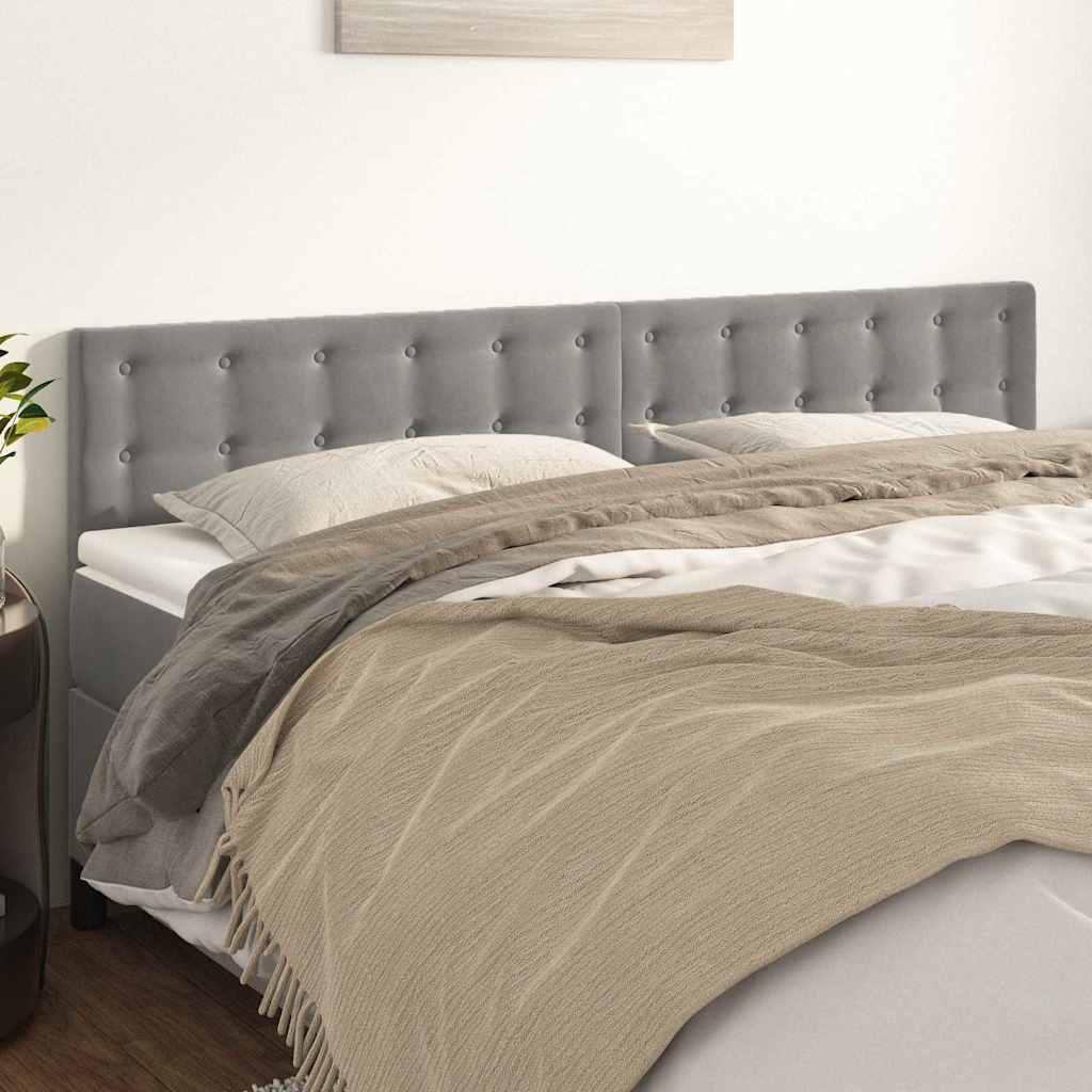 Vidaxl hoofdborden 2 st 80x5x78 88 cm fluweel lichtgrijs