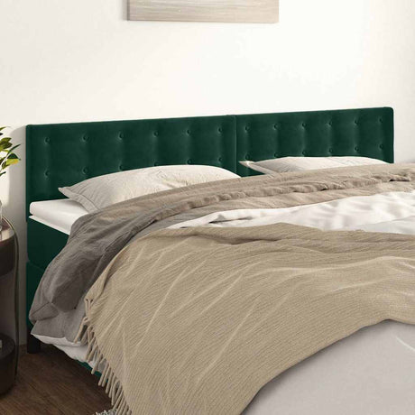 Vidaxl hoofdborden 160x5x78 88 cm fluweel donkergroen