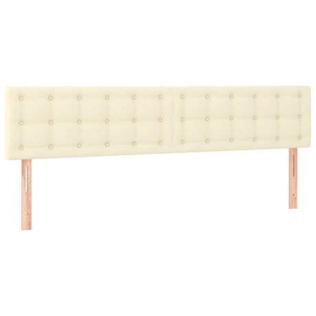 Vidaxl hoofdborden 200x5x78 88 cm kunstleer crèmekleurig
