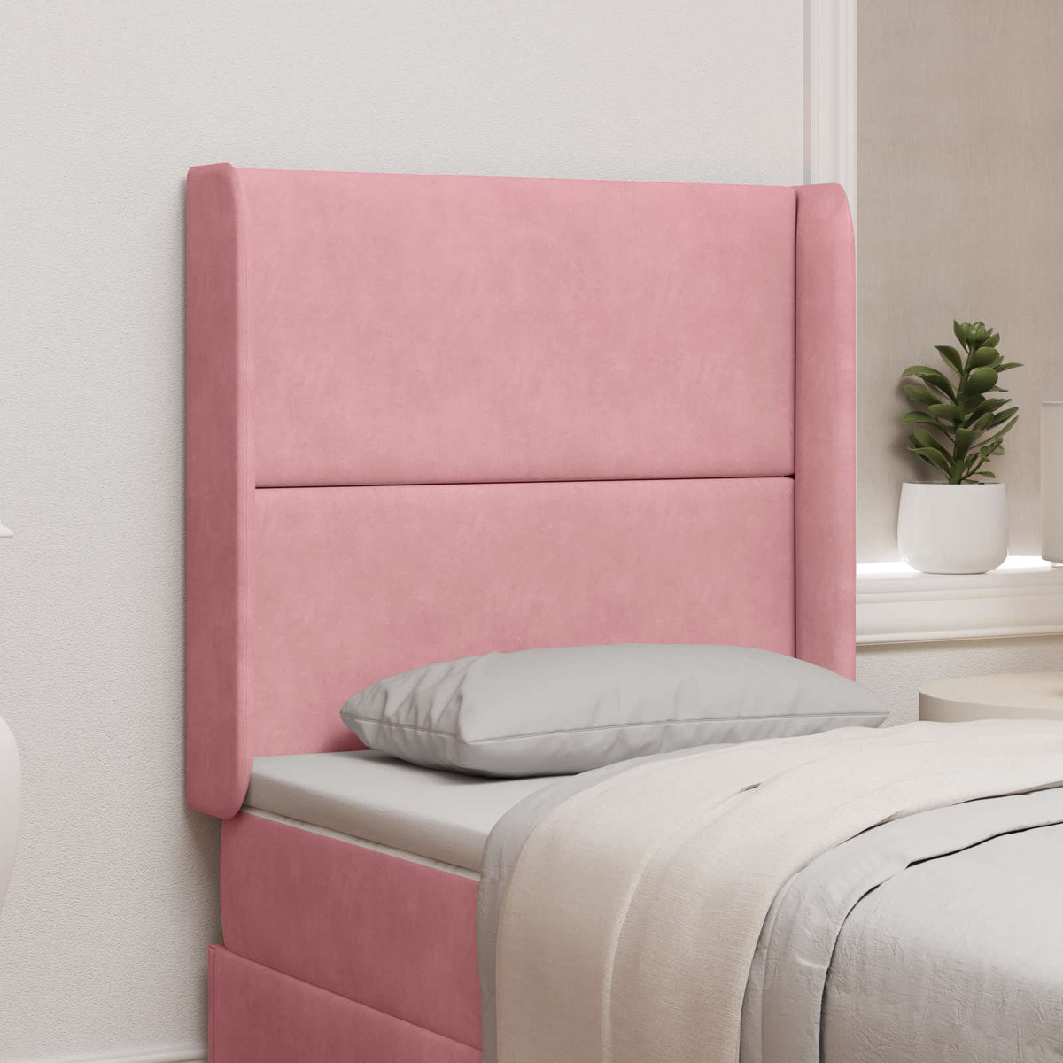 Vidaxl hoofdbord oor roze fluweel