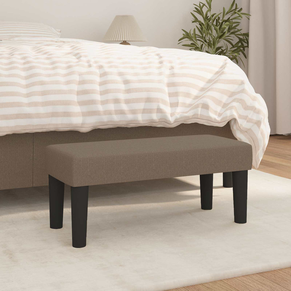 Vidaxl bankje 70x30x30 cm stof taupe