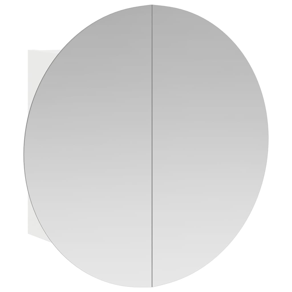 Vidaxl badkamerkast met ronde spiegel en led 47x47x17,5 cm wit