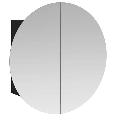 Vidaxl badkamerkast met ronde spiegel en led 47x47x17,5 cm zwart