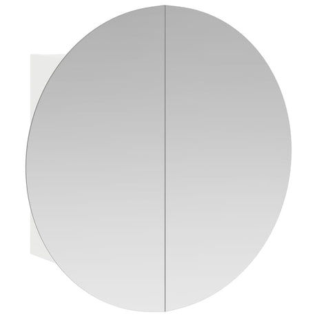 Vidaxl badkamerkast met ronde spiegel en led 54 x 54 x 17,5 cm wit