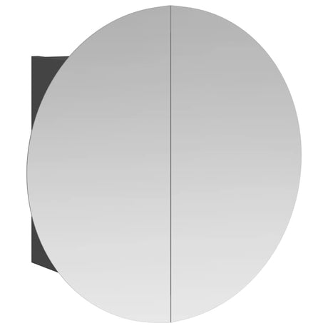 Vidaxl badkamerkast met ronde spiegel en led 54 x 54 x 17,5 cm grijs
