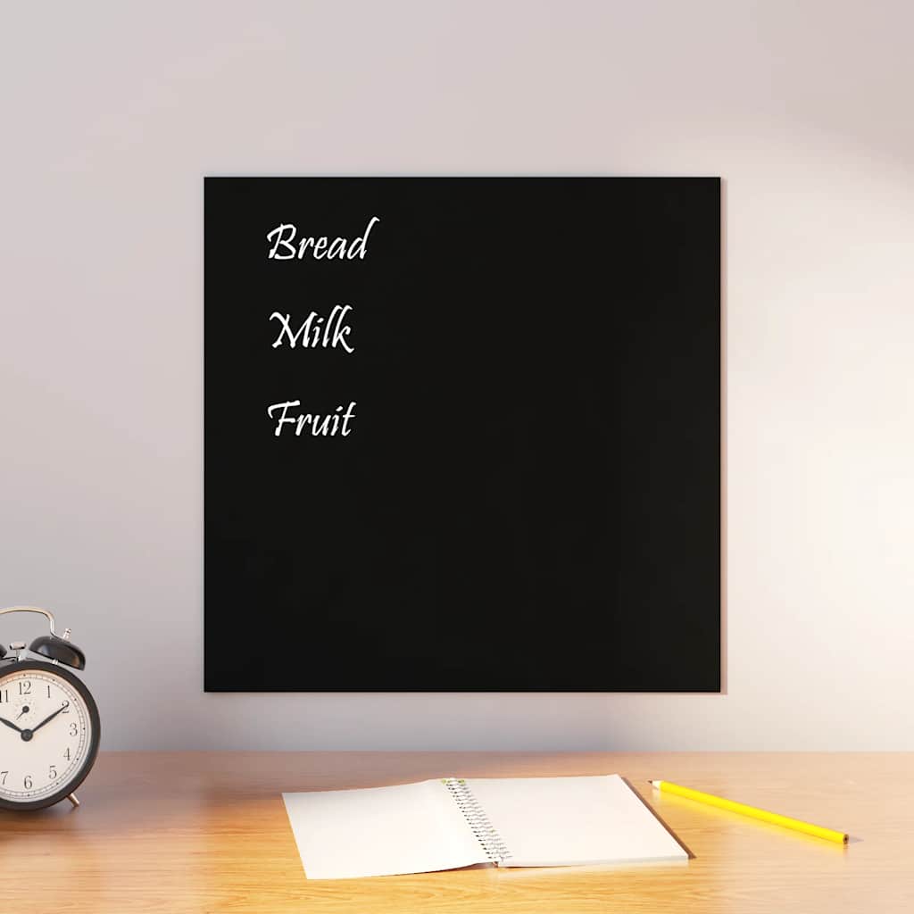 Vidaxx Magnettafel zur Wandmontage 40x40 cm Hartglas schwarz
