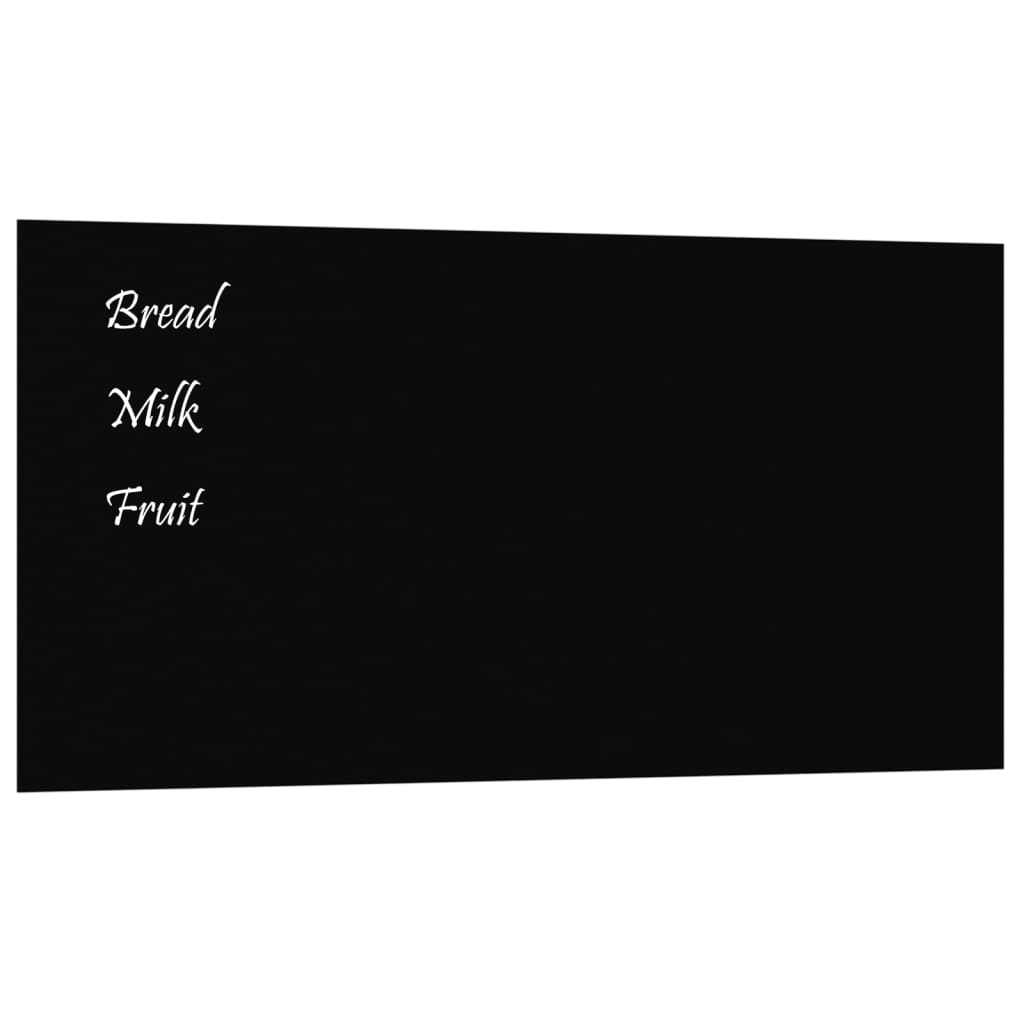 VidaXL Magnettafel für die Wand 80x40 cm Hartglas schwarz