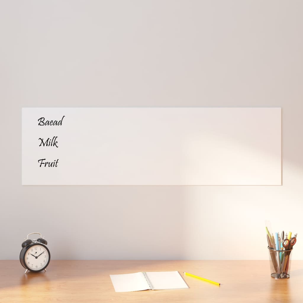 Vidaxx Magnettafel für die Wand 100x30 cm Hartglas weiß