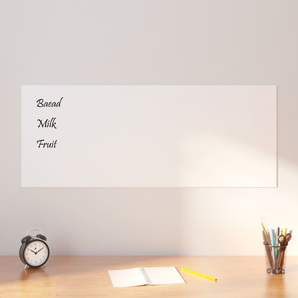 VidaXL Magnettafel für die Wand 100x40 cm Hartglas weiß