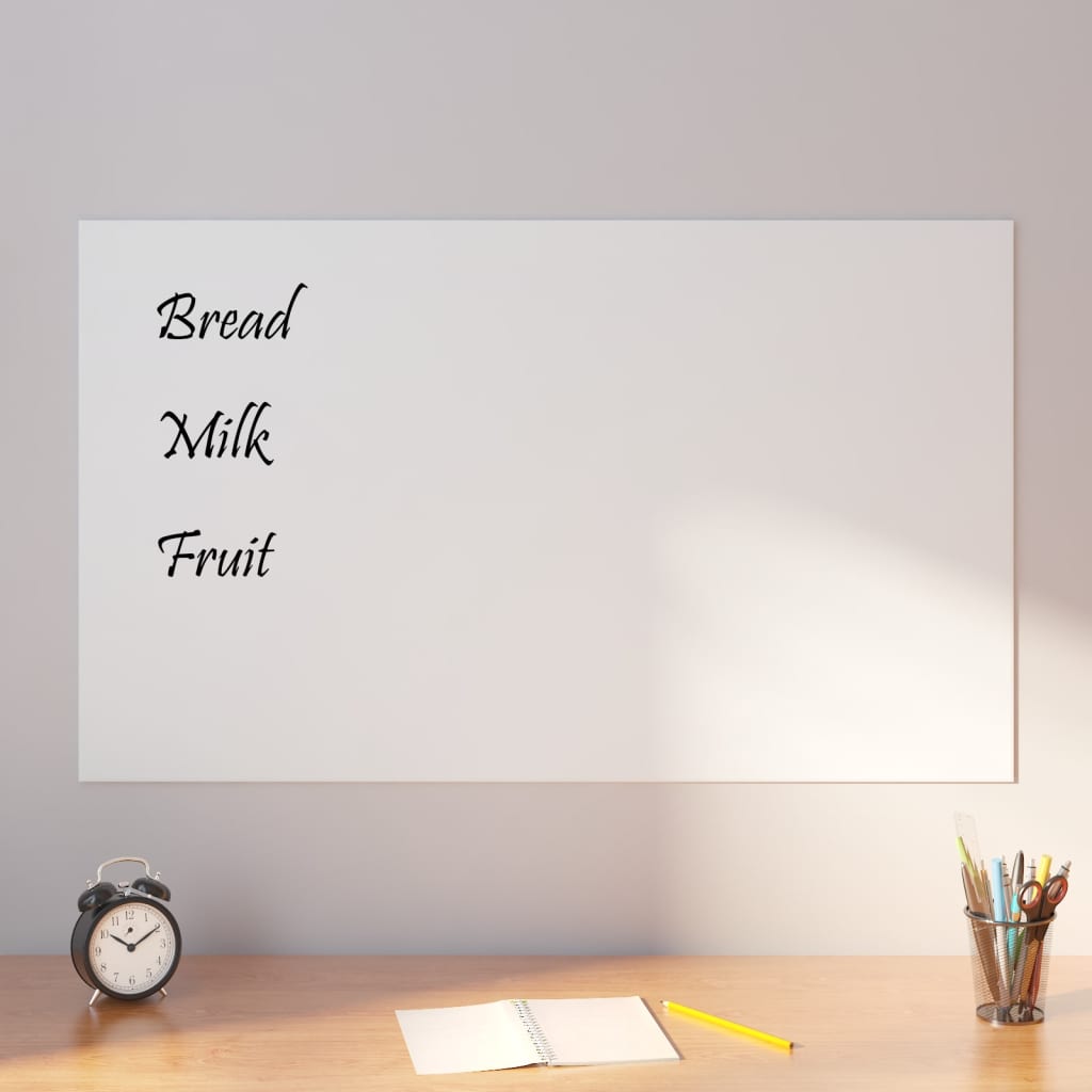VidaXL Magnettafel zur Wandmontage 100x60 cm gehärtetes Glas weiß