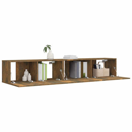 Vidaxl 2-delige tv-meubelset bewerkt hout gerookt eikenkleurig