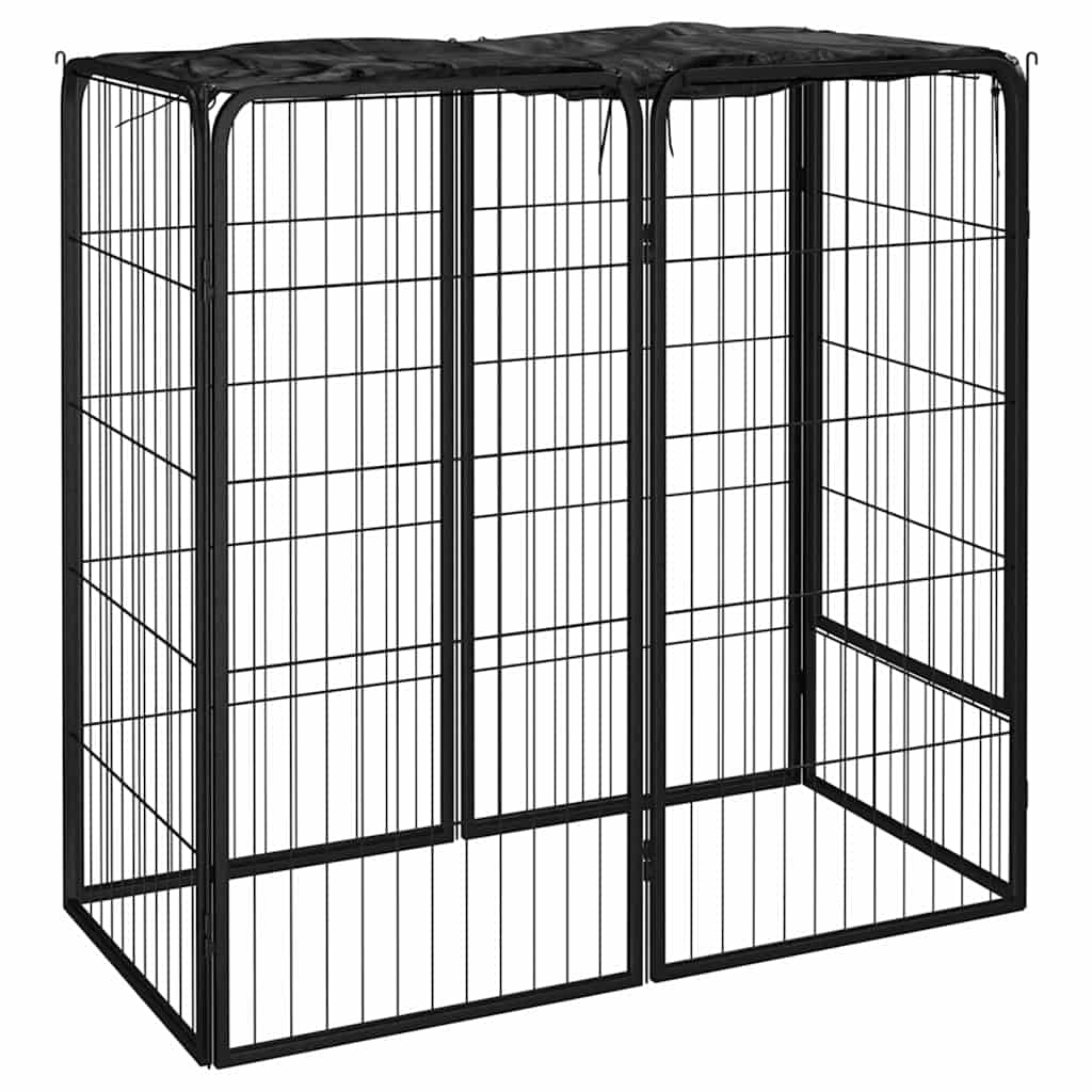 Vidaxl -Hundezwinger 6 Paneele 50 x 100 cm Pulver -Stahlschwarz