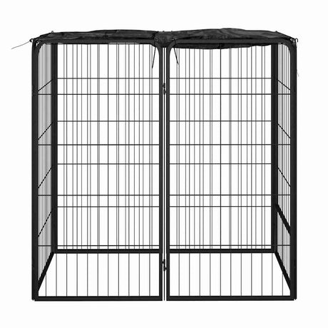 Vidaxl -Hundezwinger 6 Paneele 50 x 100 cm Pulver -Stahlschwarz